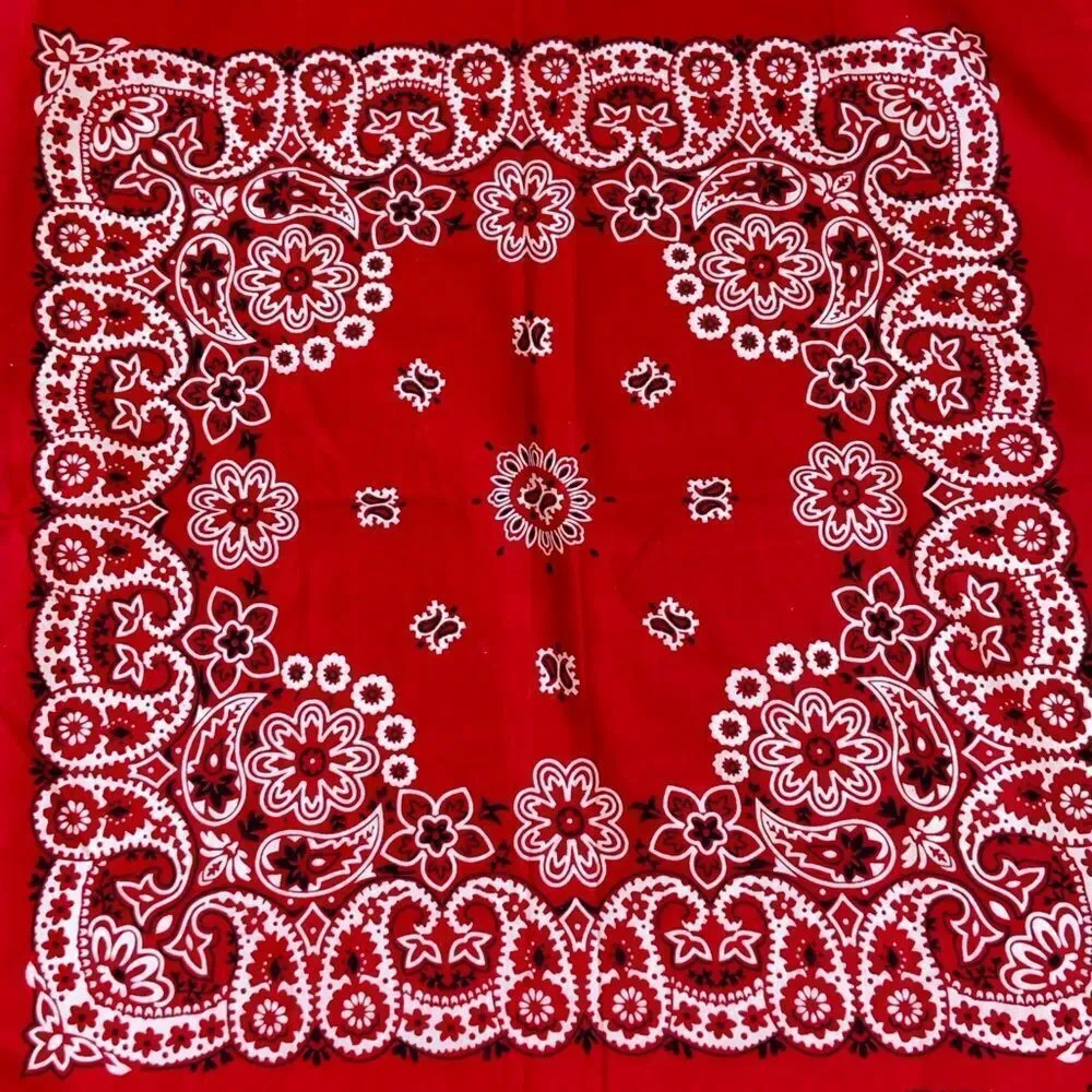 Classic Red Paisley Bandana Style Vintage Size Approximately 25X25
